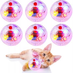 Letnerny-Lot De 6 Balles De Mouvement De Chasse Aux Fant&ocirc;mes Pour Chat - Boules De Mouvement - Jouet Pour Chat - Activ&eacute; Par Le Toucher - Clignotant - &Eacute;quipement Paranormal - Neuf