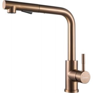 Robinet de cuisine avec douchette extractible, en acier inoxydable, 2 types de jets, pivotant à 360°, noir - Neuf