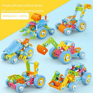 118pcs Puzzle Blocks Cultiver La Reconnaissance Des Couleurs Amusant Plastique Assemblage M&eacute;canique Blocs De Construction Pour Les Enfants - Neuf