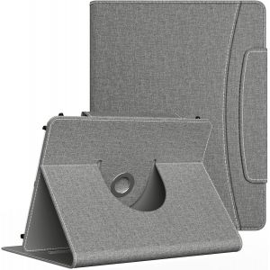 Housse pour Tablette Android de 10&iquest; avec Fermeture Magn&eacute;tique, Housse Protectrice Fine Rotative 360 Degr&eacute;s avec Support Multi-Angles et Poche Avant pour Toutes Les Tablettes de 9-11&iquest;, Gris - Neuf