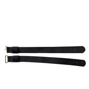 Kal-Bracelet De Montre Nylon Noir Type Nato Militaire 18mm Pour Homme New Old Stock 1960 - Bande Vintage Original - Strap D'horlogerie Antique (2 Boucles, 1 Doré 1 Argent) - Neuf