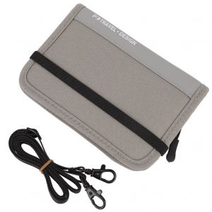 HJLIAN Portefeuille de voyage anti-RFID, porte-passeport, porte-documents, etui en nylon etanche (gris) - Neuf