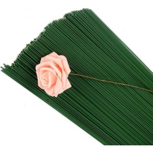100 Pack Fil de Fer Fleur,Vert Stem Wire Floral Stem Fil,pour Artifical Fleurs Bouquet de Mariage D&eacute;corations Artisanat 40CM,pour Bouquet de Fleurs Artisanales Bricolage Emballage Tige Fleur - Neuf