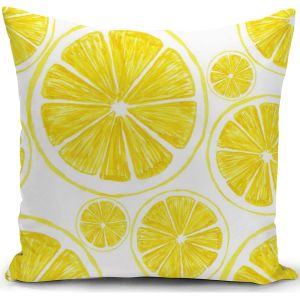 Cauc-Yellwo Housse De Coussin Motif Citron Pour Ext&eacute;rieur, Cadeau D'&eacute;t&eacute;, D&eacute;coration Pour Maison, Salon, Canap&eacute;, Lit, Canap&eacute;, 45,7 X 45,7 Cm - Neuf