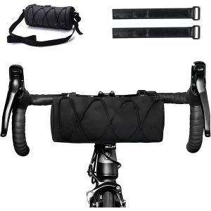Sac De Guidon 24x10 Cm,Sacoche De Guidon De V&eacute;lo 2.4l,Sac De Rangement Avant De V&eacute;lo,Imperm&eacute;able Sac De Montagne Avec Bandouli&egrave;re,Sac De Panier De V&eacute;lo &Eacute;tanche V&eacute;lo (Noir) - Neuf