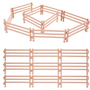 KALANKA-Clôture Jouets, 40 Pièces Horse Corral Playset, Ferme Animaux Cheval Corral Grange Clôture en Plastique, Simulation Ferme Modèle, Accessoires de Fée Mini Jardin pour Enfants DIY Cadeau - Neuf