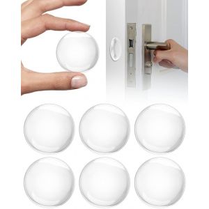 Butée de Poignée de Porte Murale, 6 x Butée de Porte Murale Transparent, Coussin de Protection Murale Ronde, Tampon Porte, Butee de Porte Adhesive, Amortisseur de Porte - Neuf