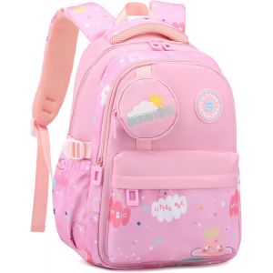 Sac à Dos Fille 4 à 8 ans,2025 Cartable Enfant Scolaire Kawaii,Sac Ecole Fille Léger Imperméable pour CP CE,23L-Rose - Neuf
