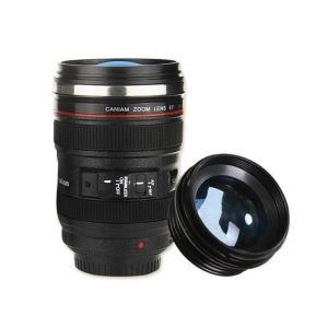 Tasse À Café Élégante Avec Objectif D'appareil Photo ¿ Thermos En Acier Inoxydable Pour Photographes Et Amateurs De Café, Cadeau Idéal Pour Toutes Les Occasions - Neuf