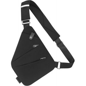 RFCBC-Sacoche Homme Bandouliere Sac de Voyage Antivol Femme avec Bandoulière Réglable Sac de Poitrine Homme avec 4 Poches Crossbody Sling Bag pour Randonnée, Vélo, Jogging - Neuf
