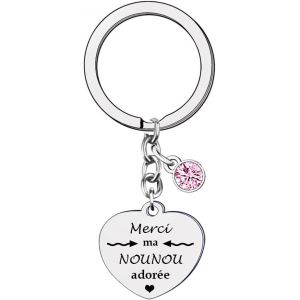 KAL-Porte Cl&eacute; Nounou,Cadeau Nounou,Cadeau Nounou Noel,Cadeau Nounou Original Fin De Contrat,Cadeau Pour Nounou Porte Clef Cadeaux Nounou Merci Porte Cl&eacute;s Nounou Personnalisable - Neuf