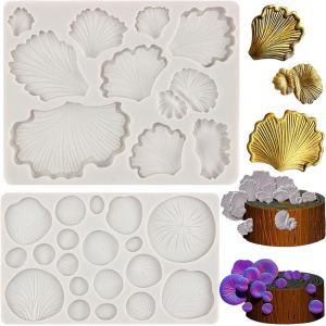 Lot De 2 Moules &Agrave; Fondant En Forme De Champignons Plantes Champignons D&eacute;coration De G&acirc;teaux En Silicone Ginkgo Biloba Bonbons Chocolat D&eacute;coration De Cupcakes P&acirc;te &Agrave; Gomme Argile Polym&egrave;re - Neuf