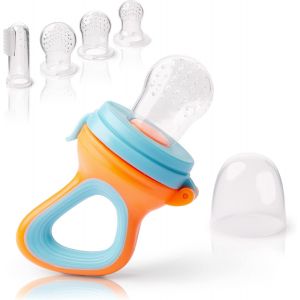 Sucettes Pour Bébés Et Jeunes Enfants + 3 Tétines En Silicone De 3 Tailles Différentes + 1 Brosse À Dents Pour Bébés|Aide À La Dentition Sucette Bébé Anneau De Dentition Sucette|Rouge/Bleu - Neuf