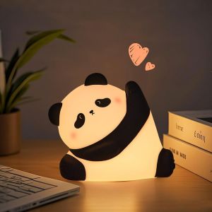 Veilleuse Kung Fu Panda En Silicone, 3 Niveaux De Luminosit&eacute; Avec Minuterie De 30 Minutes, Lampe D'appoint Rechargeable En Silicone Souple, Parfaite Pour La D&eacute;coration Des Chambres D'enfants - Neuf
