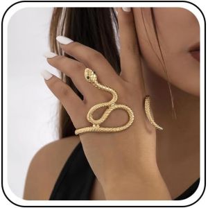 Eryi-Bracelet Manchette Serpent Punk Gothique Ouvert Or Vintage Bijoux Pour Femmes Et Filles - Neuf