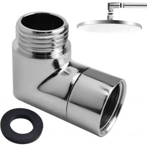 KAL-Tuyau De Douche Coudé À 90 ° - Rallonge De Robinet 1/2" - Adaptateur De Douchette En Laiton Massif - Rallonge Pour Raccord De Filtre De Douche - Douchette Murale - Neuf