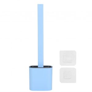 HJLIAN Brosse WC murale a long manche avec support et brosse de nettoyage pour accessoires de salle de bain, bleu - Neuf