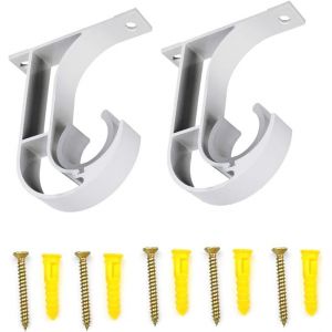 Pcs Blanc Support Mural pour Tringle à Rideau Support de Tringle à Rideau Supports de Fixation au Plafond Support Tringle Penderie en Alliage d'aluminium pour Barre à Rideaux Chambre Salon avec Vis - Neuf