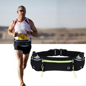 Ceinture de course avec 2 bouteilles d'eau Sac à la taille Ceinture de coureurs pour femmes Hommes Marathon Jogging Cyclisme Escalade - Neuf