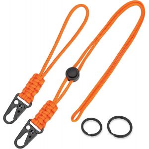 Tianyi-2pcs Mousqueton Tactique, Lanyard Paracorde, Porte Clé Mousqueton, Porte-Clés En Ceinture, Boucle Clip Pour Carte D'identité, Caméra, Porte-Clés Tour De Cou, Paracorde Lanyard - Neuf