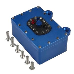 R&eacute;servoir de carburant de bo&icirc;te de r&eacute;cepteur de voiture d'escalade en m&eacute;tal pour 1/10 RC SCX10 D90 bleu - Neuf