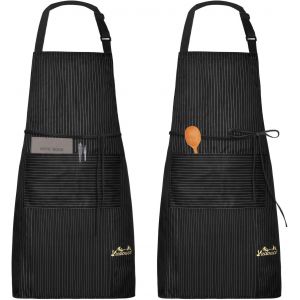 Loranka-2 Pack Tabliers De Cuisine,Tablier R&eacute;glable Avec Poches Pour Cuisine Familial, Restaurant Jardin Barbecue &Eacute;cole Caf&eacute; Tablier Pour Chef Boulanger Serveurs Serveuse - Neuf
