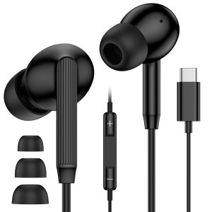 JGD-&Eacute;couteurs Filaire USB C pour Samsung Galaxy A16 A17 5G A26 A36 A55 A56 S24 FE S25 S26 Ultra, Intra Auriculaire Ecouteurs Filaire USB Type C Ecouteur Casque Filaire USB C pour iPhone 17 16 15 Pro - Neuf