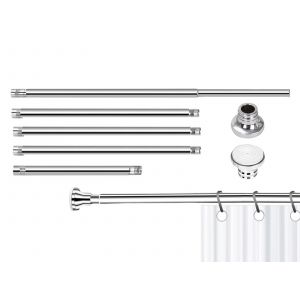 Rideau de douche t&eacute;lescopique r&eacute;glable et tringle de douche 68-200 cm - Neuf