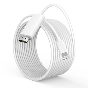 KALANKA-[Certifié MFi] Câble Adaptateur Lightning vers HDMI pour iPhone vers TV, 1080P AV Numérique Compatible with iPhone 14 13 12 11 Pro Max XS XR X 8 vers HDTV/Projecteur/Moniteur - Neuf