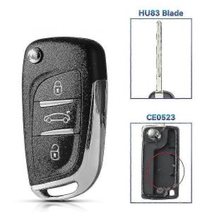 Ce0523 Ce0536 Cl&eacute; De Voiture Modifi&eacute;e Pour Citroen C2 C4 C5 Berlingo Xsara Picasso Peugeot 306 407 807 Partner Va2/Hu83 2/3btn-Pour Peugeot-3 Bt Hu83 Ce0523 - Neuf