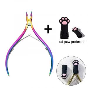 Ore-Pinces À Cuticules,Ciseaux De Manucure,Tondeuse,Dissolvant De Peau Morte,Pédicure,Coupe-Ongles En Acier Inoxydable,Outils D'art Des Ongles,1 Pièce-Colorful Black Paw- - Neuf