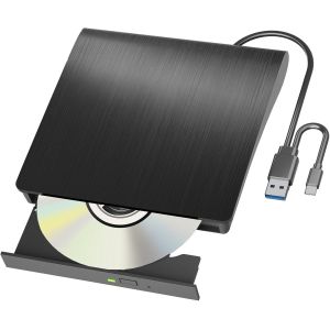 Lecteur Blu Ray Externe CD/DVD/BD Lecture/écriture Lecteur Bluray Portable USB 3.0 et enregistreur DVD de Type C Blu Ray pour Win7/8/10/11/ Mac OS - Neuf