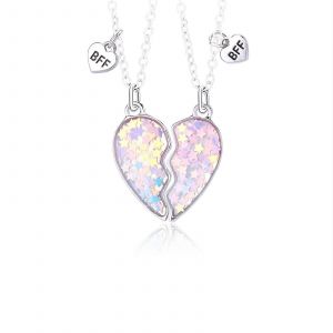 Lot De 2 Colliers D'amiti&eacute; Licorne Pour Filles, Colliers Avec Pendentif C?ur, Ensemble De Bijoux &Agrave; Cha&icirc;ne Color&eacute;e - Neuf