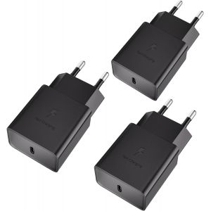 JGD-3 Pi&egrave;ces Chargeur Rapide USB C 15W Compatible avec Samsung Galaxy A54 A53 A34 A33 A14 A13 5g M54 M53 M34 M33 M14 M13 S8 S9 S10 S20 S21 FE Ultra Plus Telephone, Chargeur Type C Prise Secteur USB C - Neuf