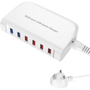 Chargeur Rapide USB C, Station de Charge Portable 6 Ports pour Divers appareils, Compatible avec Les chargeurs USB pour iphone ipad, Samsung, Google, xiaomi, Huawei, etc. - Neuf