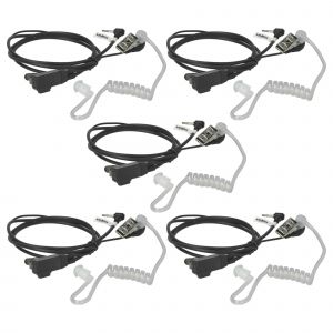 vhbw 5x Oreillette compatible avec Motorola TLKR T7, TLKR T60, XTL446, XTB446, XTR446 radio talkie-walkie, c&acirc;ble acoustique transparent - Neuf