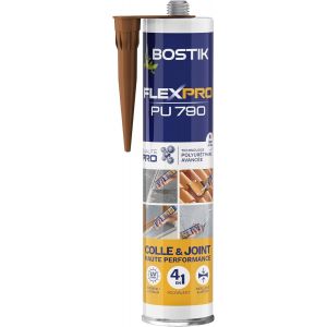 Mastic Colle Flexpro PU 790 Colle et Jointe Tous Mat&eacute;riaux Multi-Usages Int&eacute;rieur/Ext&eacute;rieur et Milieux Humides Formule Polyur&eacute;thane Haute Performance Couleur : Marron 300 ml - Neuf