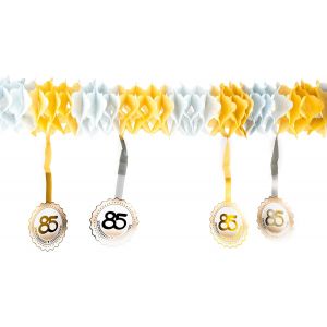 Deco anniversaire 85 ans guirlande argent/or - D&iquest;&iquest;coration e pour un anniversaire 85 ans homme et femme - Neuf