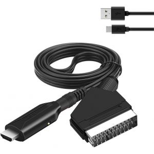 Convertisseur P&eacute;ritel Vers Hdmi, Adaptateur Peritel Hdmi Avec C&acirc;ble Usb, Cable Peritel Hdmi, Convertisseur Vid&eacute;o Audio Peritel Vers Hdmi 1080P/720P Pour Hdtv Stb Vhs Vcr Ps3 Sky Dvd Blu Ray[Z172] - Neuf