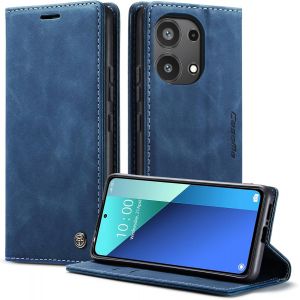 SJZG-Coque Pour Xiaomi Redmi Note 13 4G(Non Per 5G) &Eacute;tui Wallet Cover, Housse Flip En Cuir Premium Pu Portefeuille Case, [Fentes Pour Cartes] [Magn&eacute;tique] [Antichoc] [Kickstand], Bleu - Neuf