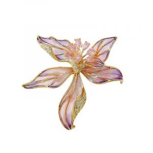 Broche Fleur Pour Femme, Broche Fleur En Strass Et Cristal, Accessoire Cadeau Pour M&egrave;re Ou &Eacute;pouse - Neuf