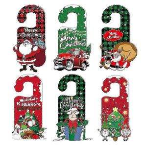 6pcs de No&euml;l, une Poign&eacute;e de porte Cintre de la D&eacute;coration de No&euml;l, une Poign&eacute;e de porte Ornement Signe de No&euml;l de la Poign&eacute;e de Porte Pendentif - Neuf