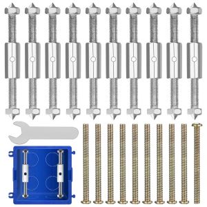 Kit de R&eacute;paration de Bo&icirc;te avec Supports de Barre, Lot de 10 Vis de Bo&icirc;te de Raccordement, Support de Barre de Bo&icirc;te de R&eacute;partiteur de R&eacute;paration - Neuf