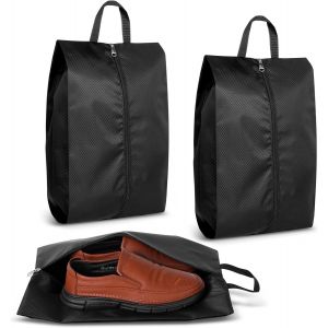 Nzqaf-Sac A Chaussures Voyage, Sac À Chaussures Imperméable À L'eau, Étanche À La Poussière, Sac À Chaussures En Tissu Avec Fermeture Éclair, 41 * 26cm, Noir - Neuf