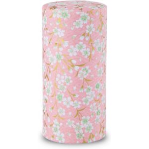CMWS-Bo&icirc;te &agrave; th&eacute; japonaise (papier Yuzen Washi u2013 Sakura de Kyoto/rose), fabriqu&eacute;e au Japon avec couvercle int&eacute;rieur herm&eacute;tique et &eacute;tanche &agrave; l'humidit&eacute;.200g - Neuf