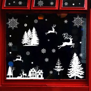 Arbre de no&euml;l en verre autocollant de c&egrave;dre Blanc de l'arbre de Neige maison Elk - Neuf