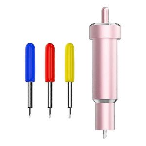 Bo&icirc;tier De Lame &Agrave; Pointe Fine Pour Carte De Travail Artisanal Rose - Neuf