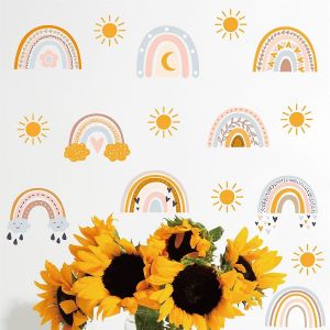 3 Ensembles De Stickers Muraux Arc-En-Ciel Boh&egrave;me Chambre D'enfants Chambre D'enfant D&eacute;coration De Chambre D'enfant Autocollant St - Neuf