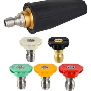 MEVRONISSHOP-Buse Rotative Haute Pression 1/4" &agrave; Connexion Rapide - 5Pcs Spirale Tourbillonnante pour Rondelle Haute Pression - &Eacute;limine les Salet&eacute;s Tenaces - Neuf