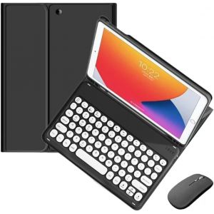 Chenquansarl-Étui Avec Clavier Pour Samsung Galaxy Tab S6 Lite 10,4""2024/2022/2020 Avec Souris,Étui Souple Intelligent Avec Clavier Bluetooth Pour Clavier Sans Fil Amovible Avec Porte-Crayon (Noir) - Neuf